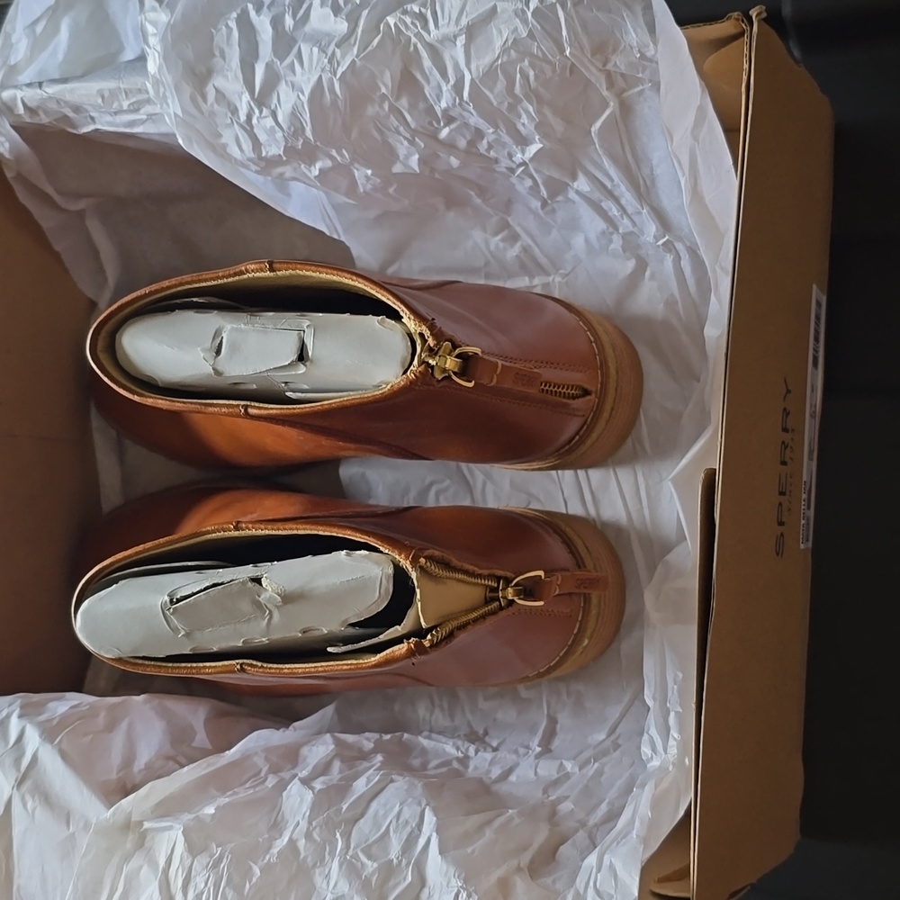 Sperry Brown Leather Ankle Booties - Picture 2 of 4